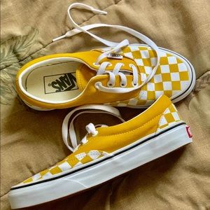 Checkerboard Vans (Yolk Yellow)
